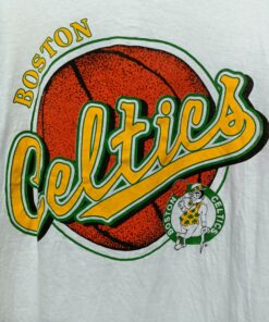 Vintage Style Boston Celtics NBA Tshirt Single Stitch Tshirt Sweatshirt Hoodie Crewneck Sweatshirt Pullover Reprinted Full Color Full Size Gifts for NBA Fans