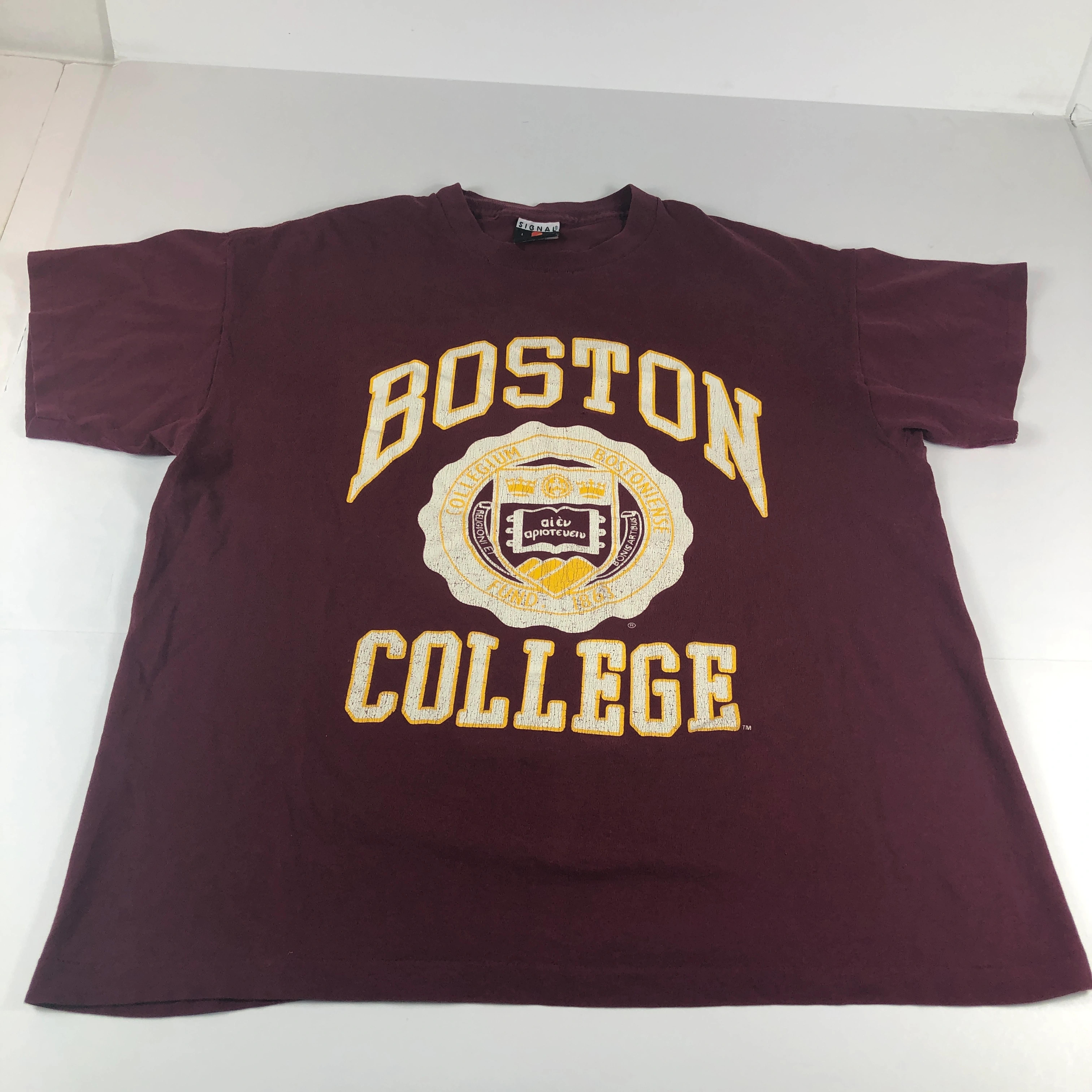 Vintage Style Boston College Eagles Red Thrashed Short Sleeve T-Shirt Sweatshirt Crewneck Hoodie Full Size Gifts For NCAA