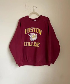 Vintage Style Boston College T-Shirt Sweatshirt Pullover Hoodie Reprinted Full Color Full Size Gift For NCAA Fans
