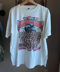 Vintage Style Broncos1998 Super Bowl Tshirt Pullover Hoodie Crewneck Sweatshirt Reprinted Full Color Full Size Gifts For NFL Fans