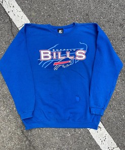 Vintage Style Buffalo Bills Tshirt Pullover Hoodie Crewneck Sweatshirt Reprinted Full Color Full Size Gifts For NFL Fans