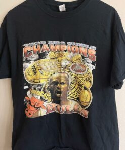 Vintage Style Bulls Championship Tshirt Hoodie Crewneck Sweatshirt Reprinted Full Color Full Size Gifts for NBA Fans