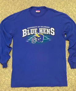 Vintage Style Champion 2003 Delaware Blue Hens T-Shirt Sweatshirt Pullover Hoodie Reprinted Full Color Full Size Gift For NCAA Fans