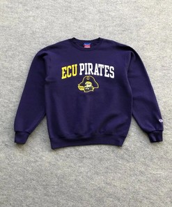 Vintage Style Champion Ecu Pirates NFL East Carolina Tshirt Pullover Hoodie Crewneck Sweatshirt Reprinted Full Color Full Size Gifts For NFL Fans