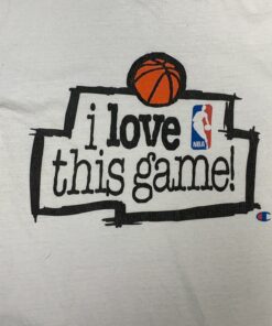 Vintage Style Champion I Love This Game 90s Tshirt Hoodie Crewneck Sweatshirt Reprinted Full Color Full Size Gifts for NBA Fans