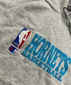 Vintage Style Champion NBA Hornets Tshirt Hoodie Crewneck Sweatshirt Reprinted Full Color Full Size Gifts for NBA Fans