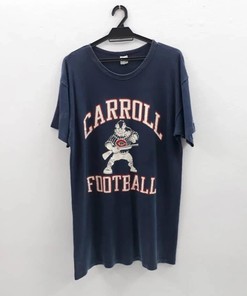 Vintage Style Champion NFL Carrol Football Tshirt Pullover Hoodie Crewneck Sweatshirt Reprinted Full Color Full Size Gifts For NFL Fans