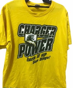 Vintage Style Charger Power Single Stitched Tshirt Pullover Hoodie Crewneck Sweatshirt Reprinted Full Color Full Size Gifts For NFL Fans