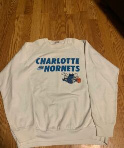 Vintage Style Charlotte Hornets Tshirt Sweatshirt Hoodie Crewneck Sweatshirt Pullover Reprinted Full Color Full Size Gifts for NBA Fans