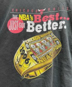 Vintage Style Chicago Bulls NBA Champion 1996 "Ring" Tshirt Hoodie Crewneck Sweatshirt Reprinted Full Color Full Size Gifts for NBA Fans
