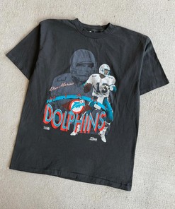 Vintage Style Dan Marino Graphic Tshirt Pullover Hoodie Crewneck Sweatshirt Reprinted Full Color Full Size Gifts For NFL Fans