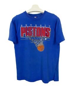 Vintage Style Detroit Pistons 1988 Basketball Tshirt Sweatshirt Hoodie Crewneck Sweatshirt Pullover Reprinted Full Color Full Size Gifts for NBA Fans