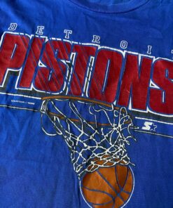 Vintage Style Detroit Pistons 1988 Basketball Tshirt Sweatshirt Hoodie Crewneck Sweatshirt Pullover Reprinted Full Color Full Size Gifts for NBA Fans