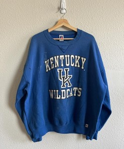 Vintage Style Distressed 90’s Uni Of Kentucky Tshirt Pullover Hoodie Crewneck Sweatshirt Reprinted Full Color Full Size Gifts For NFL Fans