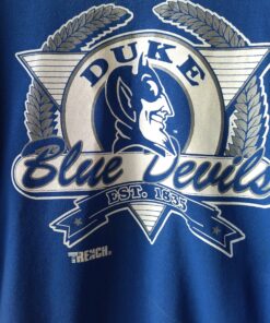 Vintage Style Duke Blue Devils Tshirt Pullover Hoodie Crewneck Sweatshirt Reprinted Full Color Full Size Gifts for NBA Fans