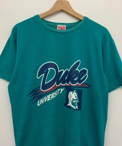 Vintage Style Duke University T-Shirt Sweatshirt Pullover Hoodie Reprinted Full Color Full Size Gift For NCAA Fans
