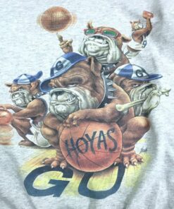 Vintage Style Georgetown Hoyas Tshirt Hoodie Crewneck Sweatshirt Reprinted Full Color Full Size Gifts for NBA Fans