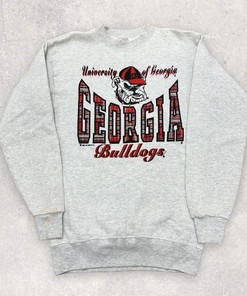 Vintage Style Georgia Bulldogs T-Shirt Sweatshirt Pullover Hoodie Reprinted Full Color Full Size Gift For NCAA Fans