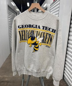 Vintage Style Georgia Tech 90s Yellow Jackets T-Shirt Sweatshirt Pullover Hoodie Reprinted Full Color Full Size Gift For NCAA Fans