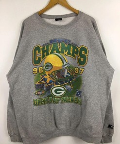 Vintage Style Green Bay Packers NFL Superbowl 1997 Tshirt Pullover Hoodie Crewneck Sweatshirt Reprinted Full Color Full Size Gifts For NFL Fans