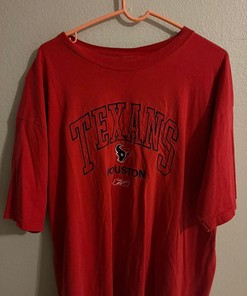 Vintage Style Houston Texans NFL Tshirt Pullover Hoodie Crewneck Sweatshirt Reprinted Full Color Full Size Gifts For NFL Fans