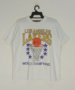 Vintage Style Japan Los Angeles Lakers NBA World Champions Tshirt Hoodie Crewneck Sweatshirt Reprinted Full Color Full Size Gifts for NBA Fans