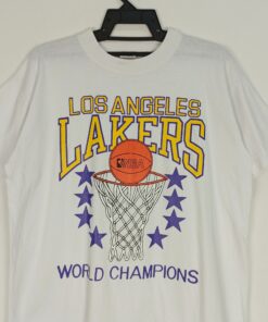 Vintage Style Japan Los Angeles Lakers NBA World Champions Tshirt Hoodie Crewneck Sweatshirt Reprinted Full Color Full Size Gifts for NBA Fans
