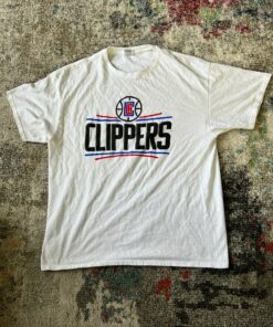Vintage Style LA Clippers Tshirt Sweatshirt Hoodie Crewneck Sweatshirt Pullover Reprinted Full Color Full Size Gifts for NBA Fans