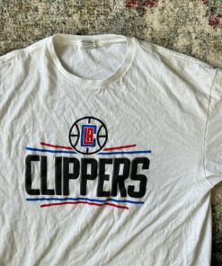 Vintage Style LA Clippers Tshirt Sweatshirt Hoodie Crewneck Sweatshirt Pullover Reprinted Full Color Full Size Gifts for NBA Fans