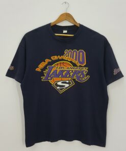 Vintage Style L.A Lakers 2000 NBA Champion Tshirt Hoodie Crewneck Sweatshirt Reprinted Full Color Full Size Gifts for NBA Fans