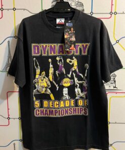 Vintage Style L.A Lakers Rare Nos Rap Tshirt Hoodie Crewneck Sweatshirt Reprinted Full Color Full Size Gifts for NBA Fans