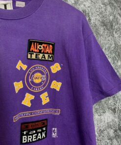 Vintage Style Lakers Western Conference By Jostens Tshirt Hoodie Crewneck Sweatshirt Reprinted Full Color Full Size Gifts for NBA Fans