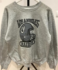 Vintage Style Los Angeles Raiders Tshirt Pullover Hoodie Crewneck Sweatshirt Reprinted Full Color Full Size Gifts For NFL Fans
