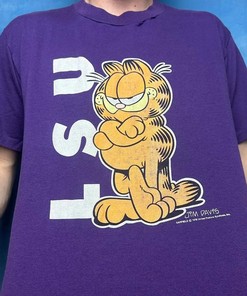 Vintage Style Lsu Garfield T-Shirt Sweatshirt Hoodie Full Size Gifts For Fans
