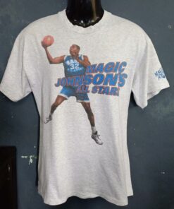 Vintage Style Magic Johnson's Tshirt Sweatshirt Hoodie Crewneck Sweatshirt Pullover Reprinted Full Color Full Size Gifts for NBA Fans