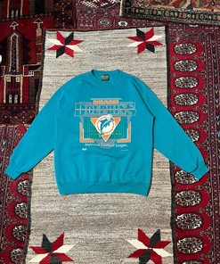 Vintage Style Miami Dolphins NFL Tshirt Pullover Hoodie Crewneck Sweatshirt Reprinted Full Color Full Size Gifts For Fans