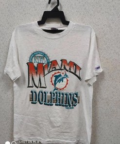 Vintage Style Miami Dolphins NFL Tshirt Pullover Hoodie Crewneck Sweatshirt Reprinted Full Color Full Size Gifts For NFL Fans