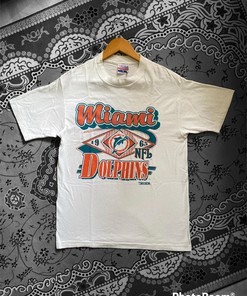 Vintage Style Miami Dolphins Tshirt Pullover Hoodie Crewneck Sweatshirt Reprinted Full Color Full Size Gifts For NFL Fans