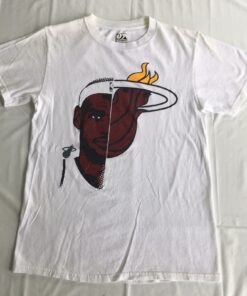 Vintage Style Miami Heat Lebron James Men’S Small NBA Basketball Team Logo Usa Tshirt Hoodie Crewneck Sweatshirt Reprinted Full Color Full Size Gifts for NBA Fans