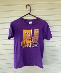 Vintage Style Minnesota Vikings Tshirt Pullover Hoodie Crewneck Sweatshirt Reprinted Full Color Full Size Gifts For NFL Fans