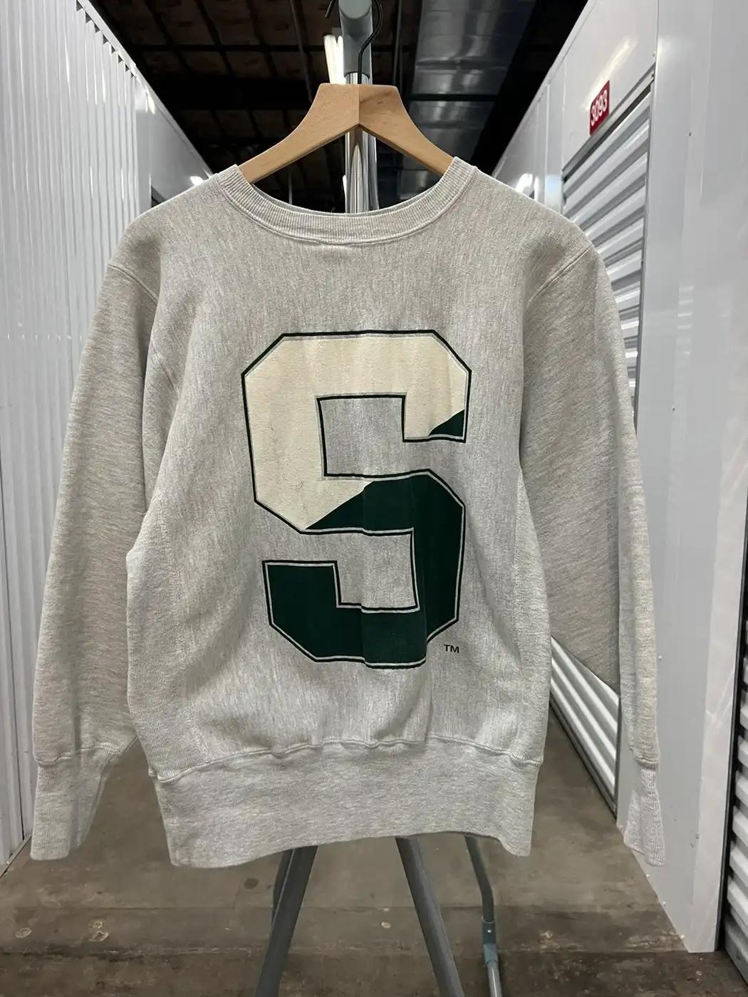 Vintage Style Msu Reverse Weave Big Logo Michigan State Crewneck Full Size Gifts For NCAA T-Shirt Hoodie Sweatshirt