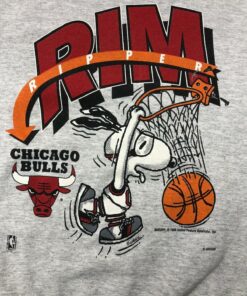 Vintage Style NBA Chicago Bulls X Snoopy Tshirt Pullover Hoodie Crewneck Sweatshirt Reprinted Full Color Full Size Gifts for NBA Fans