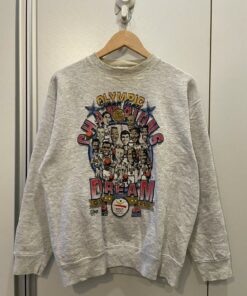 Vintage Style NBA Dream Team Olympic Barcelona 1992 Tshirt Pullover Hoodie Crewneck Sweatshirt Reprinted Full Color Full Size Gifts for NBA Fans