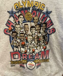 Vintage Style NBA Dream Team Olympic Barcelona 1992 Tshirt Pullover Hoodie Crewneck Sweatshirt Reprinted Full Color Full Size Gifts for NBA Fans