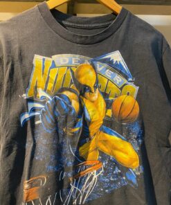 Vintage Style NBA Marvel Comics Denver Nuggets Wolverines Tshirt Hoodie Crewneck Sweatshirt Reprinted Full Color Full Size Gifts for NBA Fans