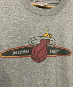 Vintage Style NBA Miami Heat Tshirt Pullover Hoodie Crewneck Sweatshirt Reprinted Full Color Full Size Gifts for NBA Fans