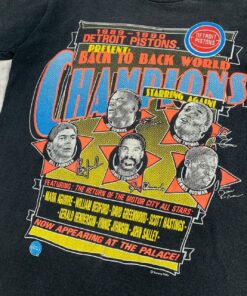 Vintage Style NBA Rodman Detroit Pistons 1989 1990 Tshirt Hoodie Crewneck Sweatshirt Reprinted Full Color Full Size Gifts for NBA Fans