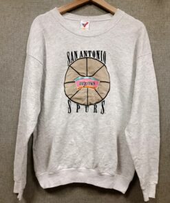 Vintage Style NBA San Antonia Spurs Tshirt Sweatshirt Hoodie Crewneck Sweatshirt Pullover Reprinted Full Color Full Size Gifts for NBA Fans