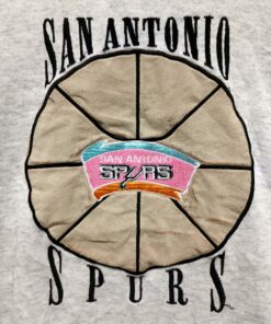 Vintage Style NBA San Antonia Spurs Tshirt Sweatshirt Hoodie Crewneck Sweatshirt Pullover Reprinted Full Color Full Size Gifts for NBA Fans
