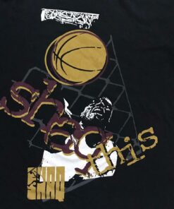 Vintage Style NBA Shaquille Oneal Slam Dunk Reebox Tshirt Hoodie Crewneck Sweatshirt Reprinted Full Color Full Size Gifts for NBA Fans